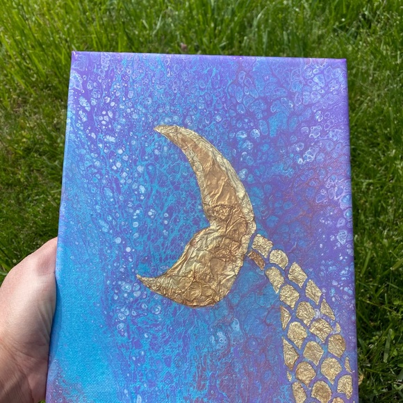 Original Mermaid Fluid Art painting - Picture 7 of 8